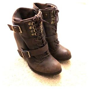Madeline Girl Brown Lace Up Booties